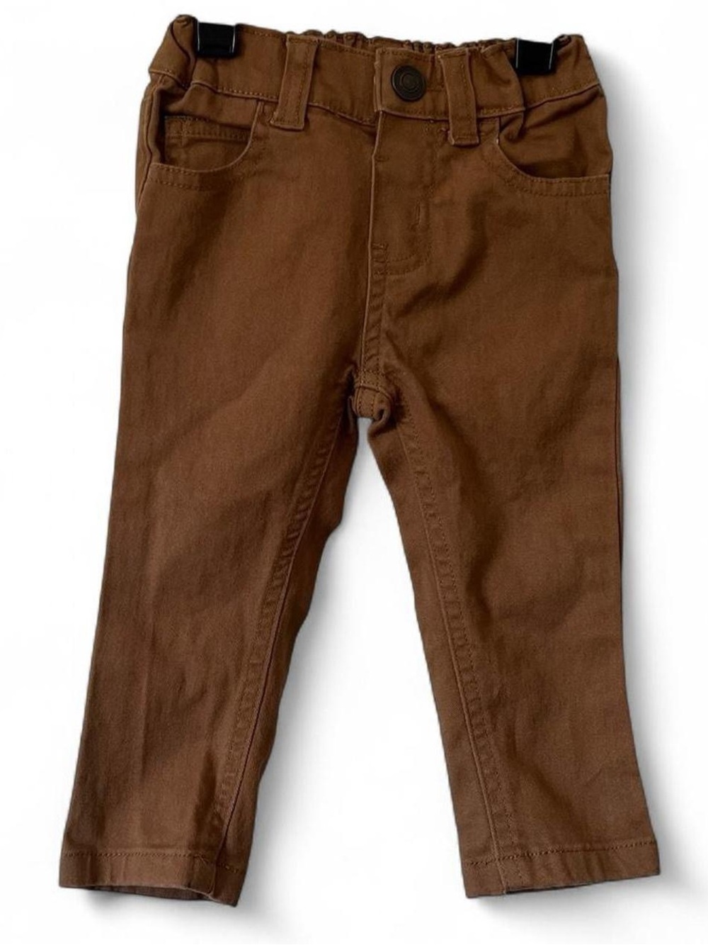 12M Boy Caramel Brown Straight Leg Skinny Ankle Leg Cotton Twill Pants Preppy